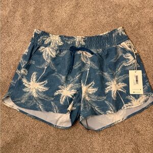 Carve Designs Blue and White Palm Athletic Shorts